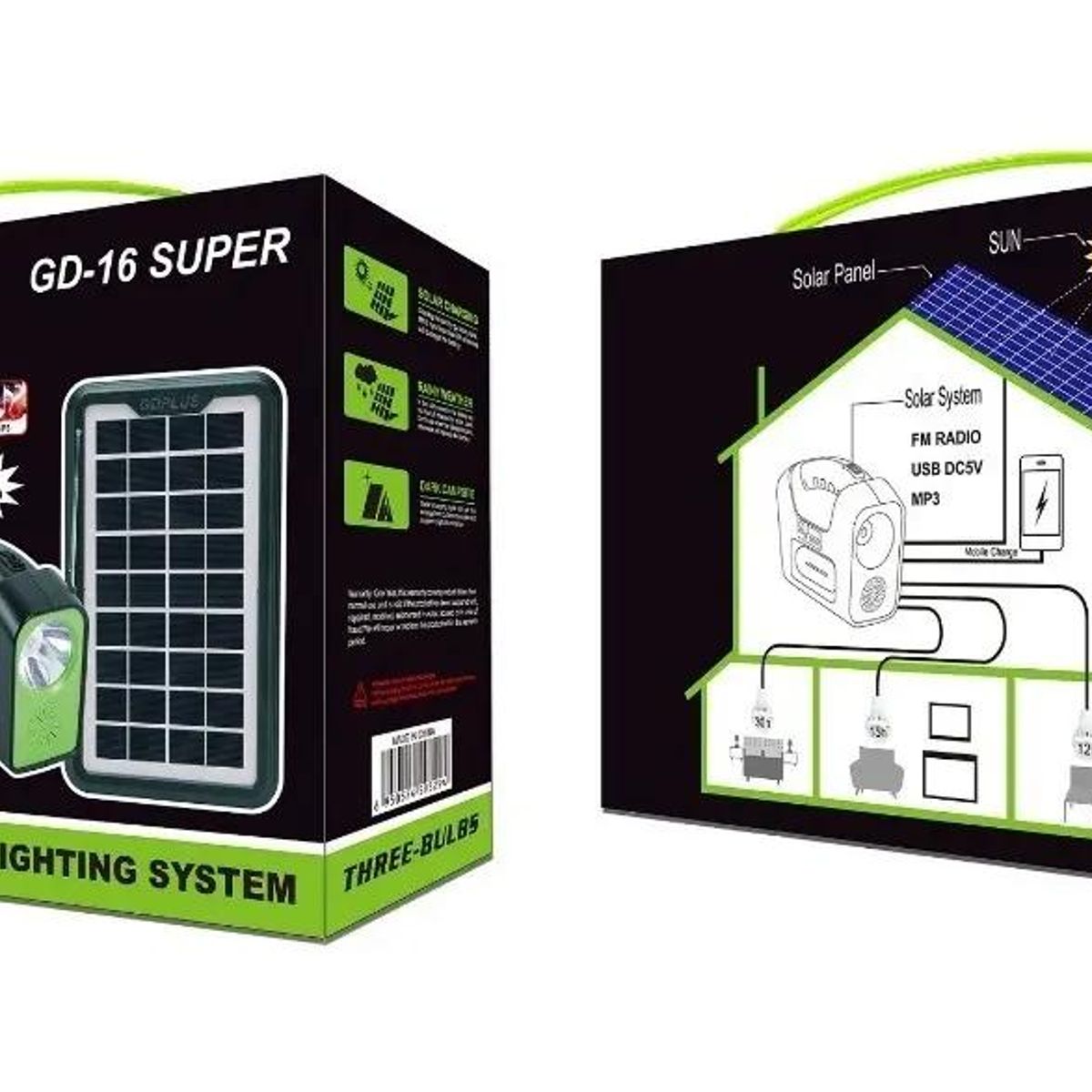 GENERICO - Kit Solar Camping con Ampolletas LED y Radio Bluetooth