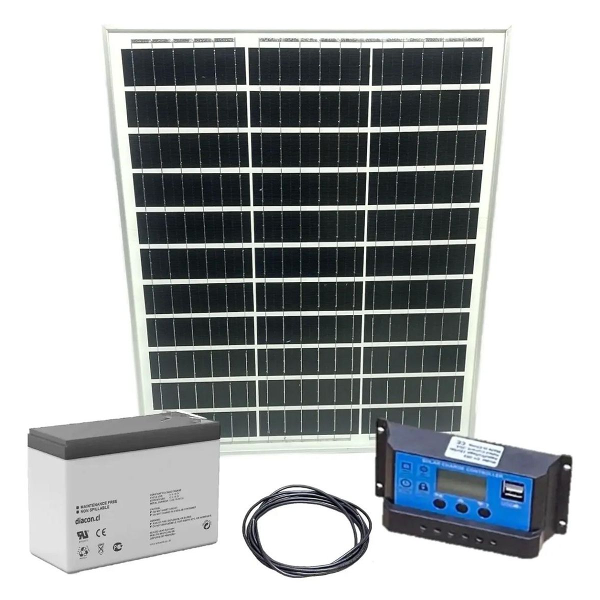 GENERICO - Kit Solar 50W 12V DC para Conexión Directa