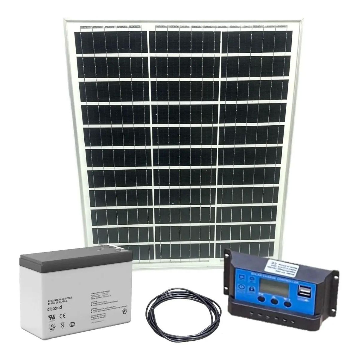 GENERICO - Kit Solar 50W 12V DC para Conexión Directa