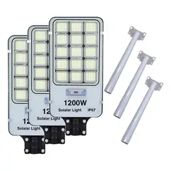 GENERICO - Pack 3 Focos LED Solares para Exterior 1200W