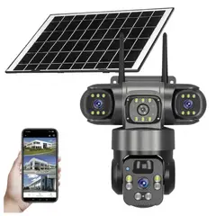 GENERICO - Cámara de Seguridad WiFi Solar PTZ para Exterior
