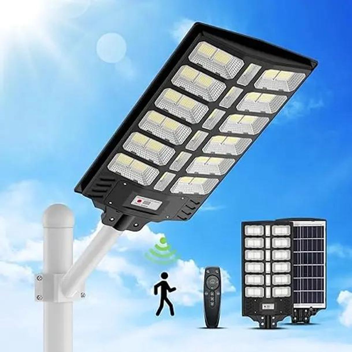GENERICO - Farola Solar Exterior LED 1800W con Control Remoto