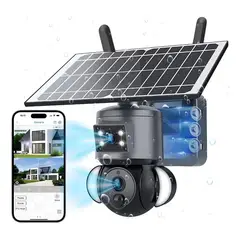GENERICO - Cámara de seguridad 4G con panel solar y detección