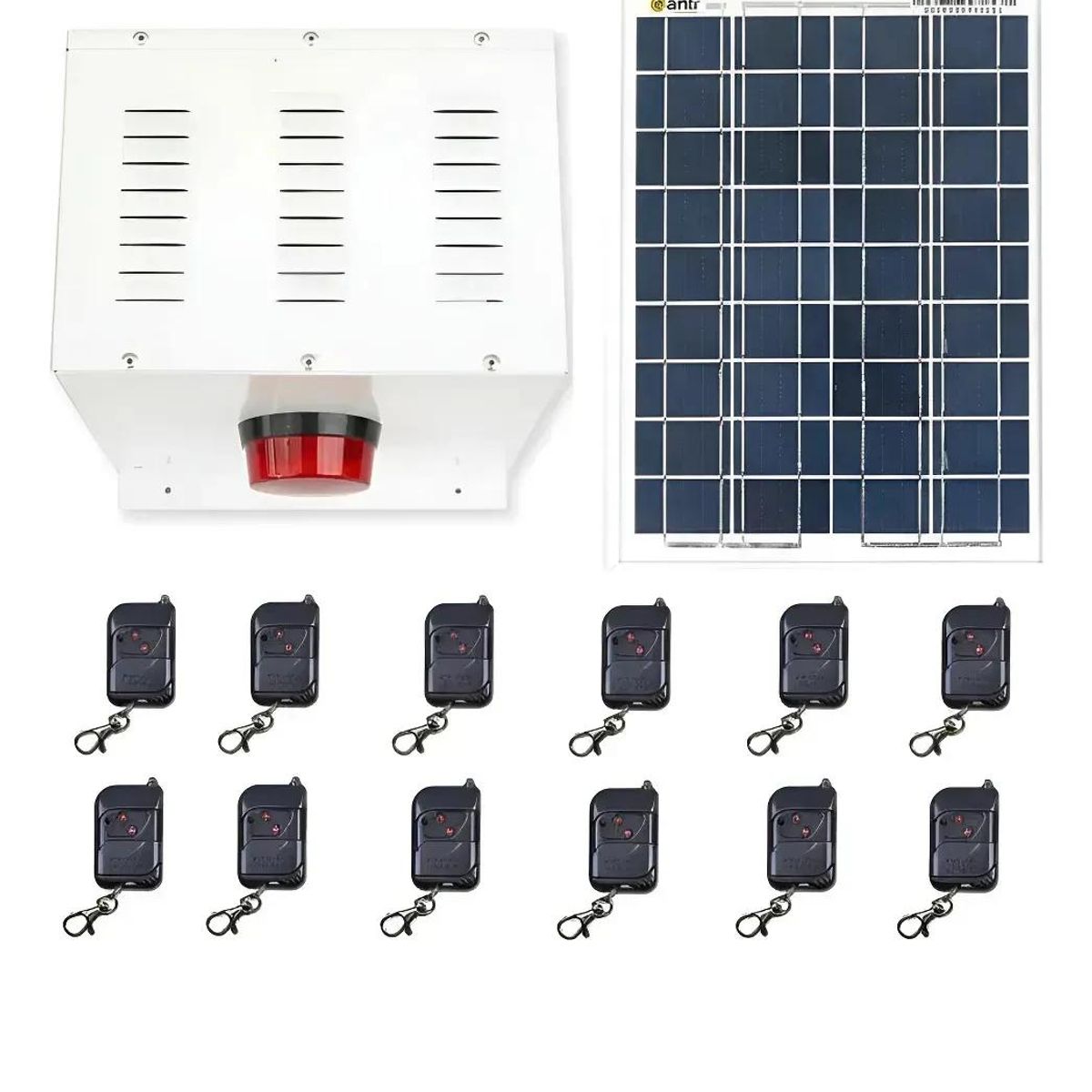 GENERICO - Alarma comunitaria solar 30W 120dB con 16 controles