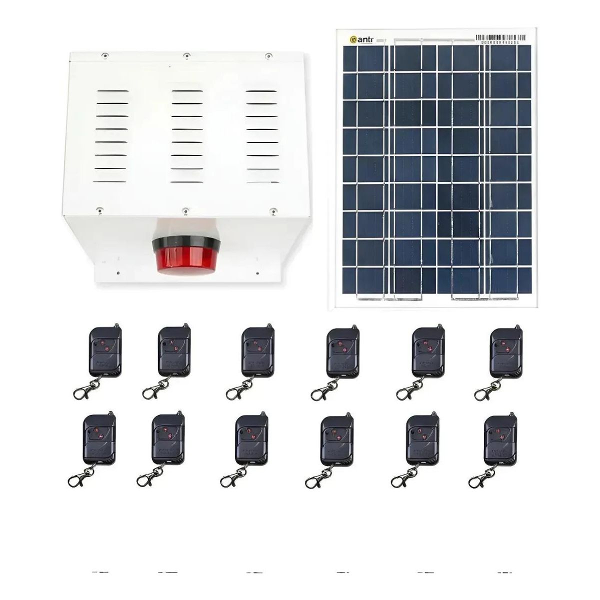 GENERICO - Alarma comunitaria solar 30W 120dB con 16 controles