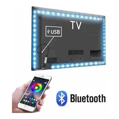 GENERICO - Cinta LED RGB 5050 5 metros con control Bluetooth USB