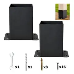 GENERICO - Base Pilar 4x4 para Soporte de Barandilla de Porche 2pcs