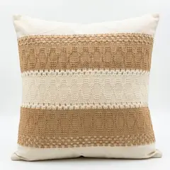 WAKESHOME - Funda de Cojín Boho Tejida Funda Almohadon Sofa 45x45cm