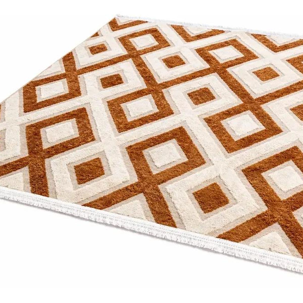 GENERICO - Alfombra antideslizante con relieve 3D 180x200 cm