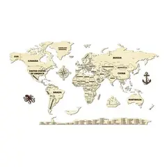 GENERICO - Rompecabezas Mapa Mundial 2D para Pared