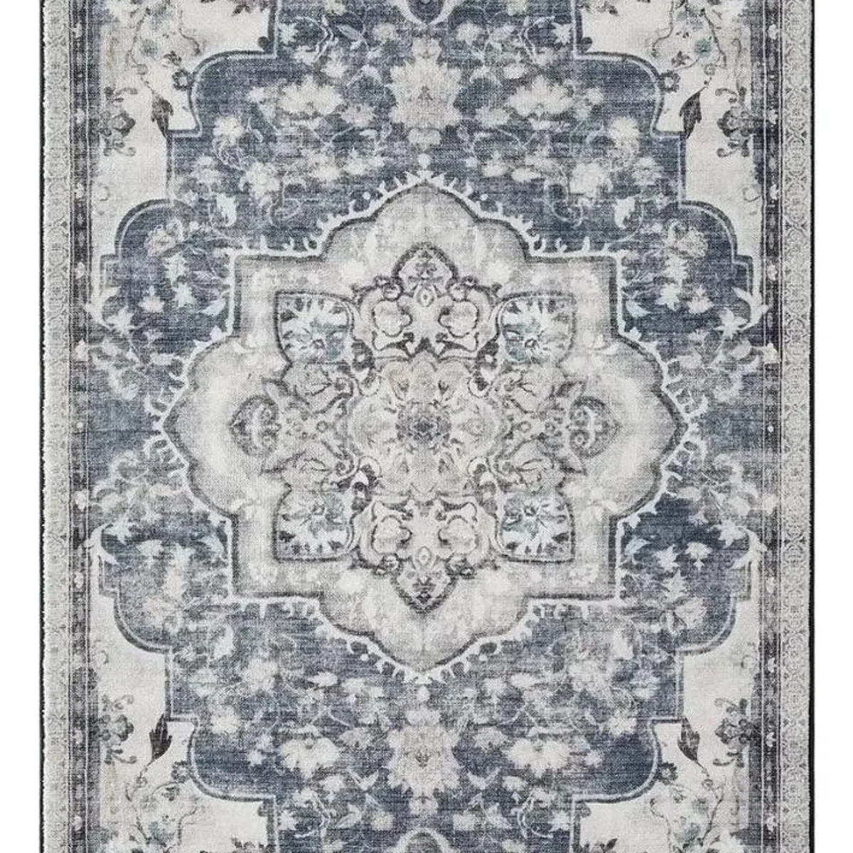 GENERICO - Alfombra Antideslizante Vintage Azul Claro 153x92 cm