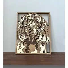 GENERICO - Cuadro Decorativo Perro Collie Multicapa en Madera