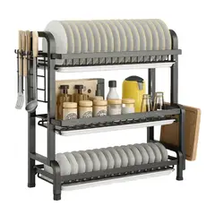 NOVYSTOR - Escurridor Secador De Platos 3 Niveles Estructura De Acero