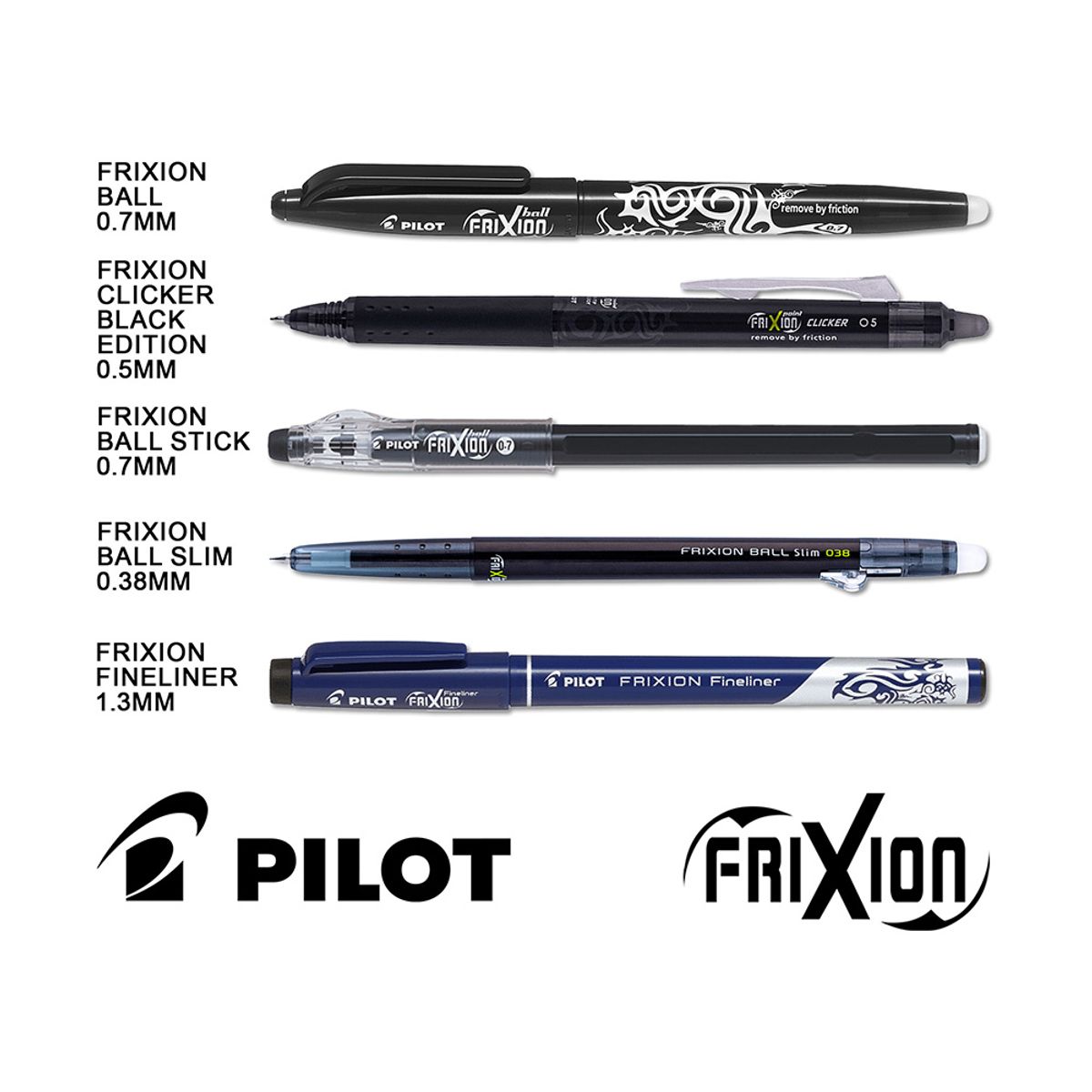 PILOT - Set 5 Lápiz Colección Full Frixion Pilot Negro