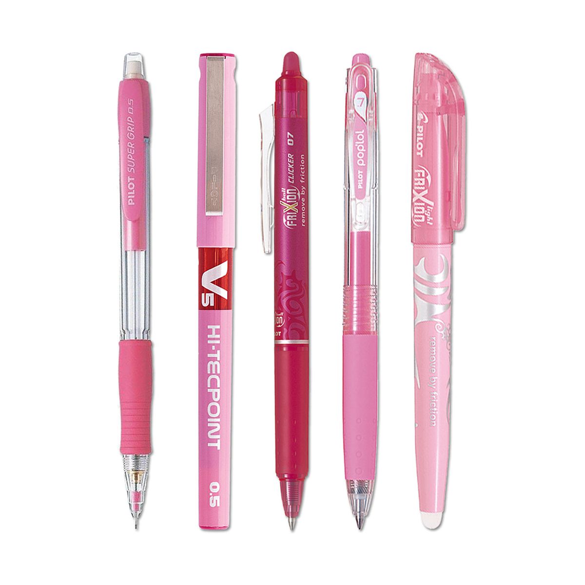 PILOT - Set Bolígrafos Colección Pilot 5 Uds Modelo V5 Rosado