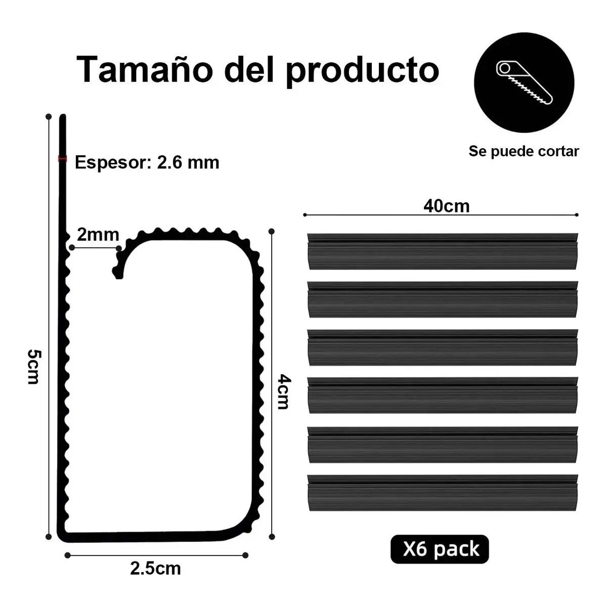GENERICO - Organizador Cables Escritorio Bandeja Canaleta Cables 240cm BELUG