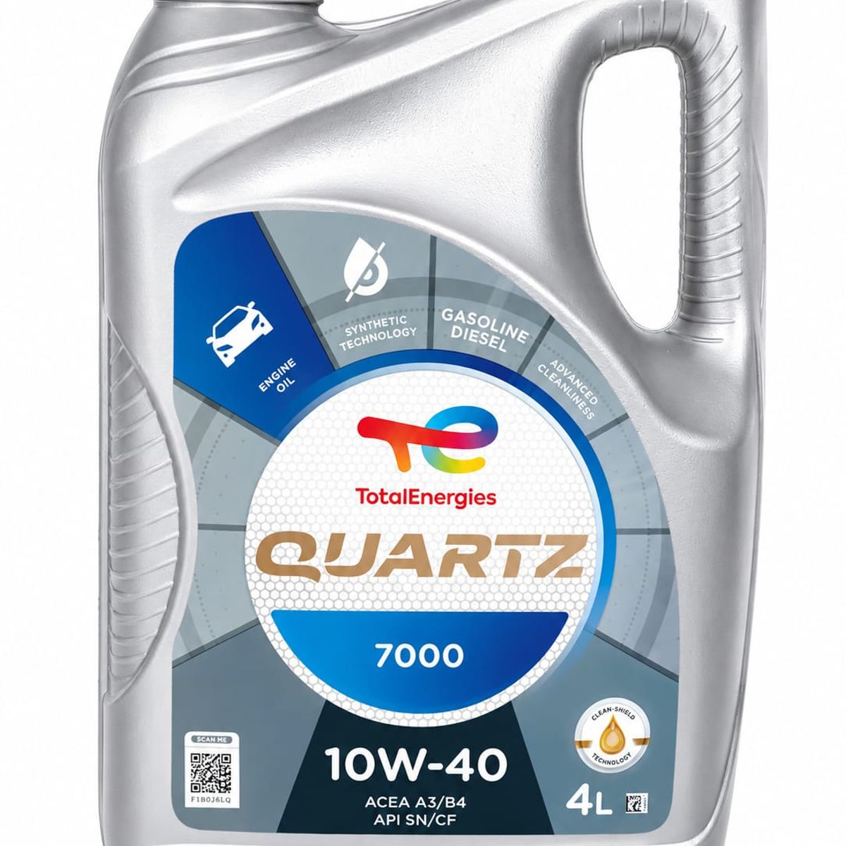TOTAL - Aceite 10w40 total quartz 7000 semi-sintetico 4Lts