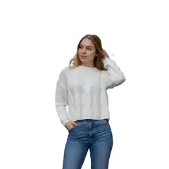 ACOCO - Sweater Mujer Amelia Blanco