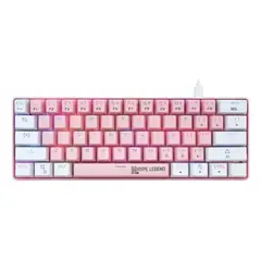 HYPE LEGEND - Teclado Mecánico Rebel RGB PinkWhite Red Switch