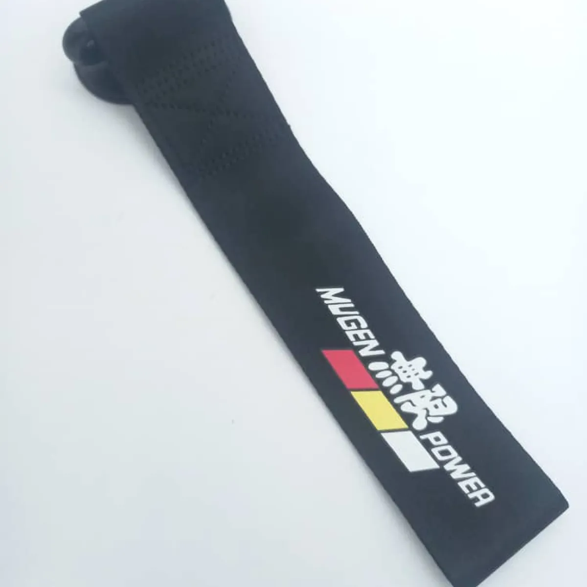 GENERICO - Cinta correa gancho de remolque ó arrastre tow strap universal MUGEN tunning PEGADO color NEGRO