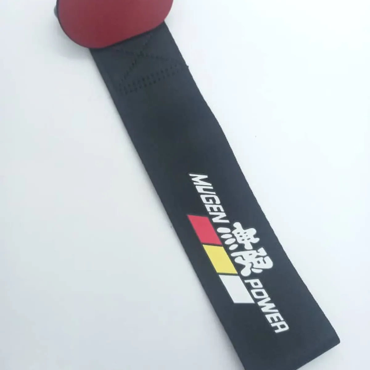 GENERICO - Cinta correa gancho de remolque ó arrastre tow strap universal MUGEN tunning PEGADO color NEGRO