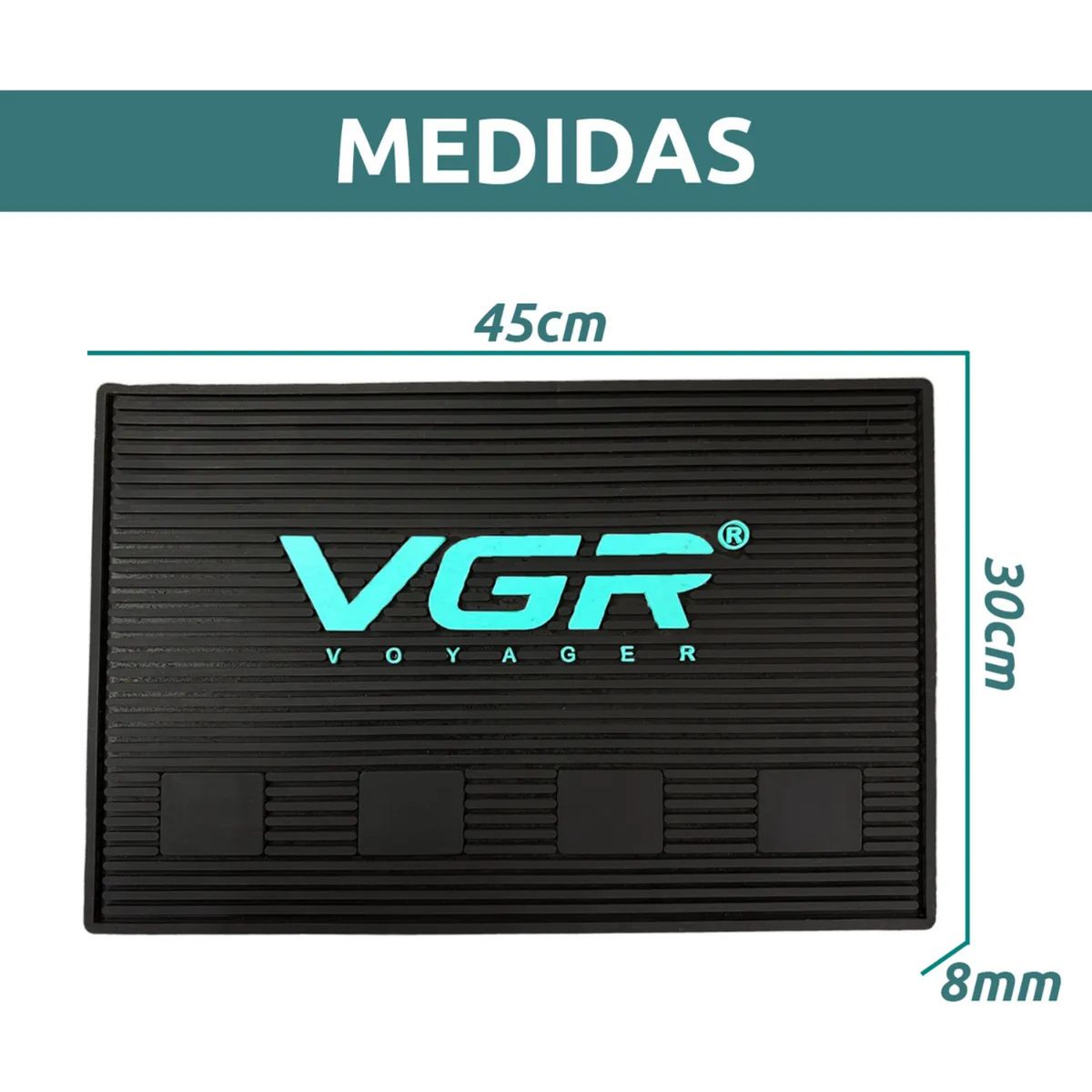 VGR - Alfombra VGR Silicona Antideslizante Magnetica Negro