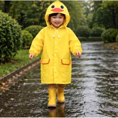 GENERICO - Capa Impermeable Poncho Lluvia Capucha Patito Para Niños