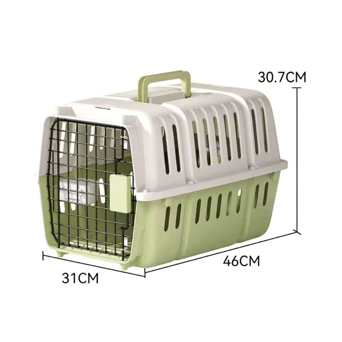 GENERICO - Transportador Canil para Mascota Plástica Verde 31x46x31cm