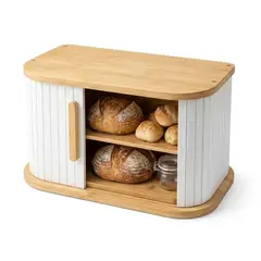 GENERICO - Panera De Bambú Organizador De Pan Caja Madera Para Cocina