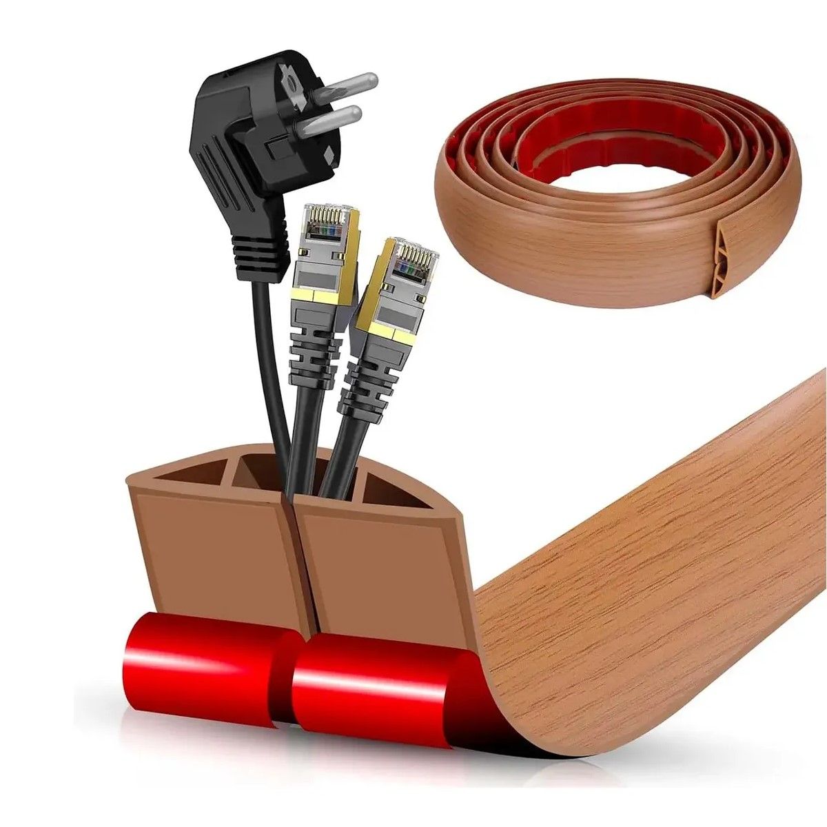 GENERICO - Canaleta Flexible Para Cables Pisos Paredes Adhesivo 5 M BELUG