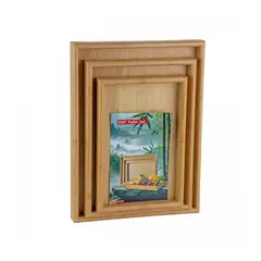 GENERICO - Set 3 Bandejas Rectangulares Madera Bambú Multiuso Mdf