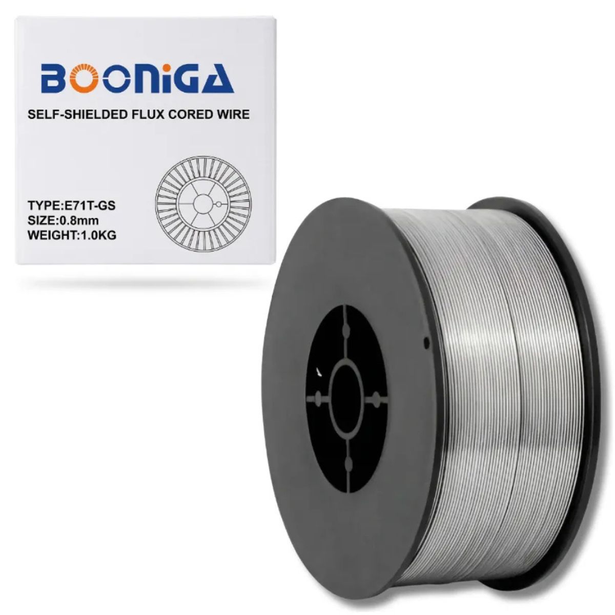 GENERICO - Alambre Mig Flux Core 0.8mm 1 Kg Para Soldar Sin Gas - Booniga