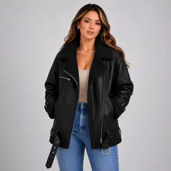 DOBLE V - Chaqueta Aviadora Chiporro Ecocuero Agamuzado