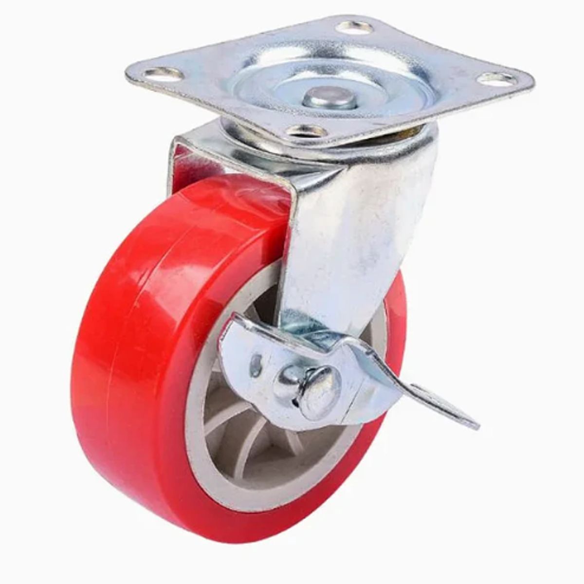 GENERICO - Rueda Roja con Freno Lateral