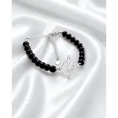 GENERICO - Pulsera Turmalina Negra con Nudo de Bruja - Máxima Protección