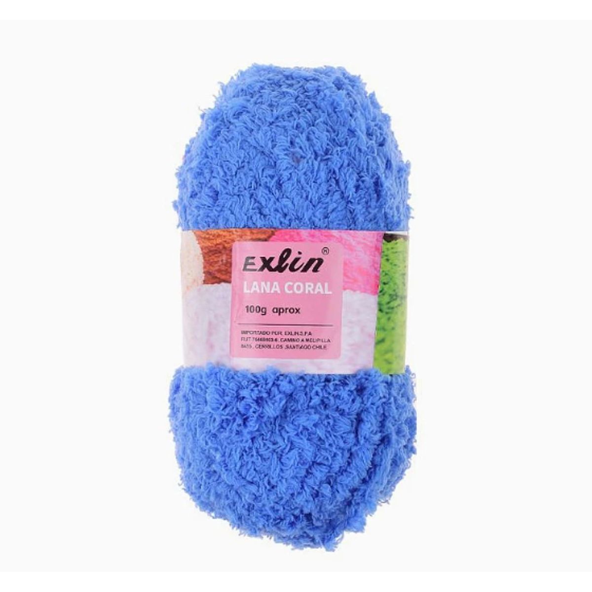 GENERICO - Lana Coral Exlin Azul Rey – Set de 10 ovillos de 100g