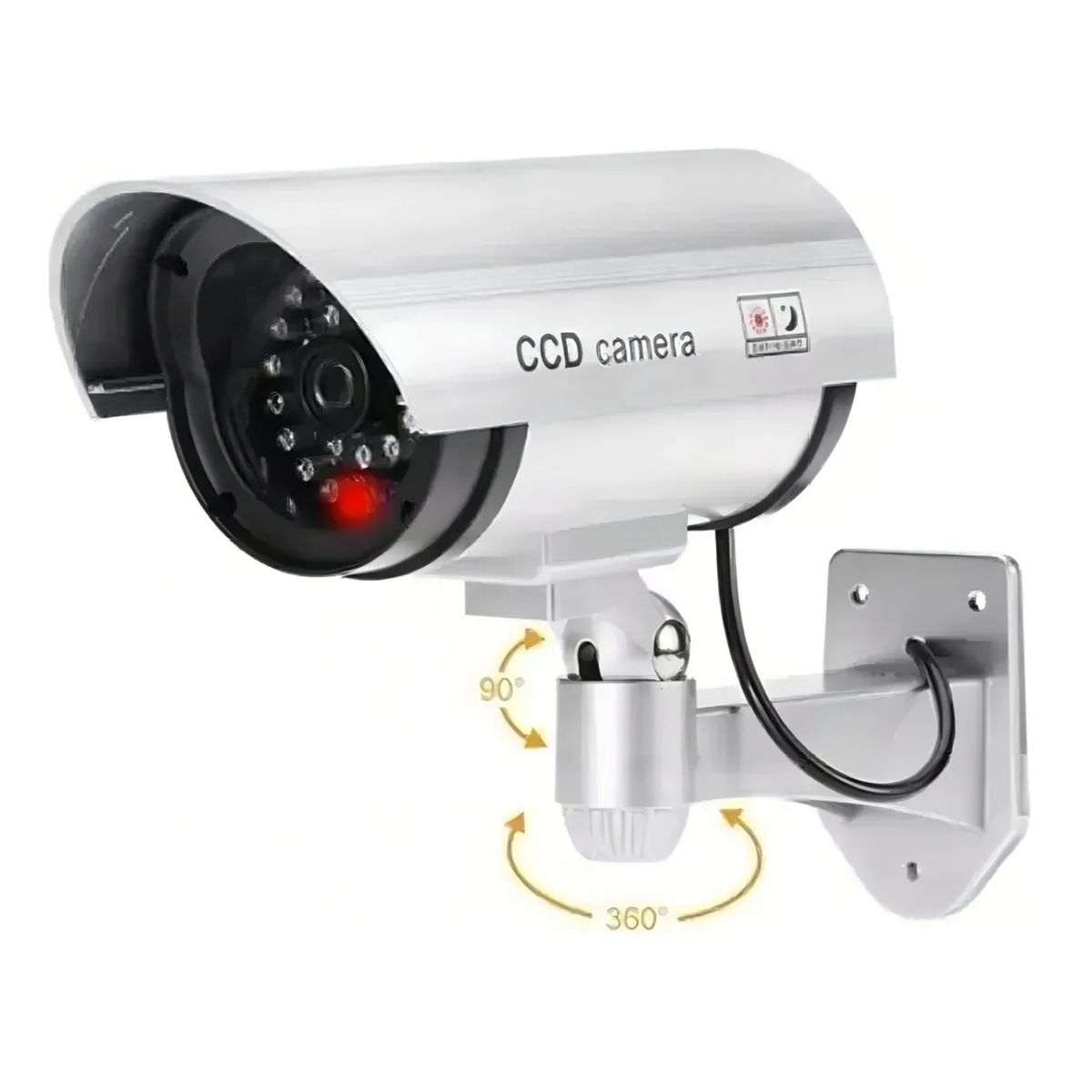 GENERICO - Pack 3 Cámaras Seguridad Falsas Exterior Luz Led Vigilancia