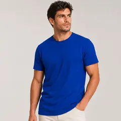 ROLY - Polera Manga Corta 100% Algodón Cuello Redondo Clásica Hombre SLIM FIT Premium