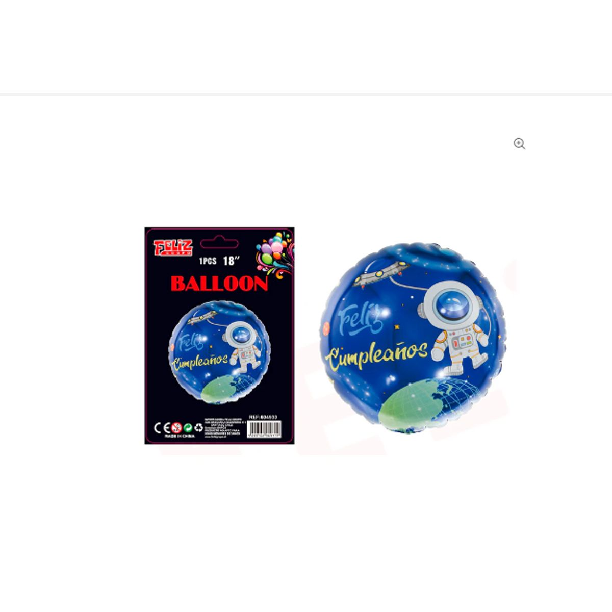 GENERICO - Globo Feliz Cumpleaños Astronauta 45 cm
