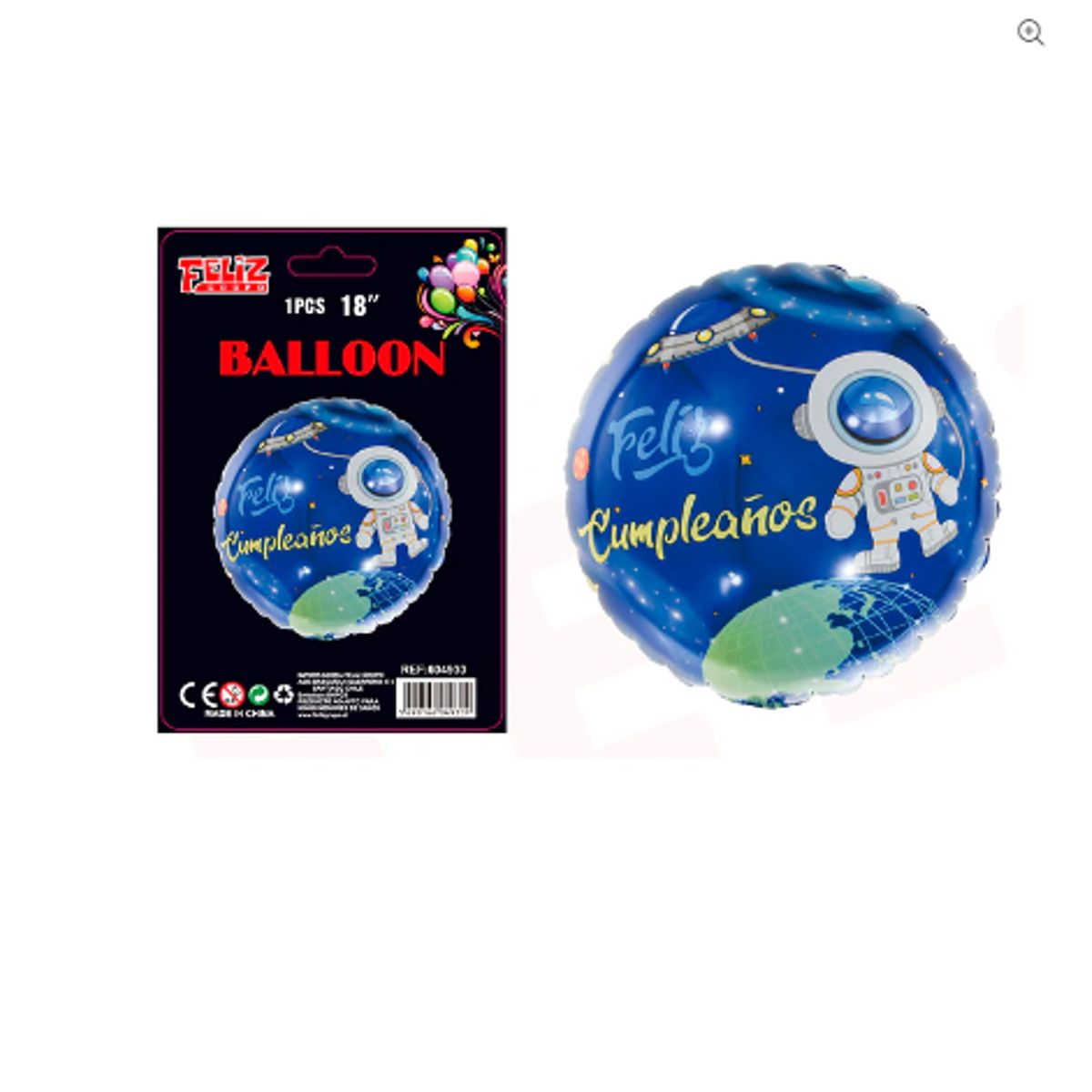 GENERICO - Globo Feliz Cumpleaños Astronauta 45 cm