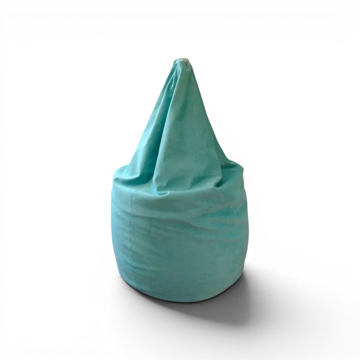 AMOLDA - Puff Pera marca AMOLDA, tela FELPA TURQUESA, relleno perlitas de plumavit.