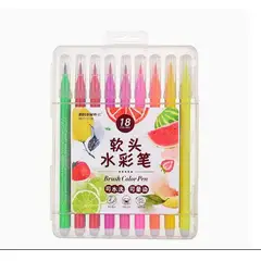 GENERICO - Plumones Acuarelables Brush 18 Colores con Estuche
