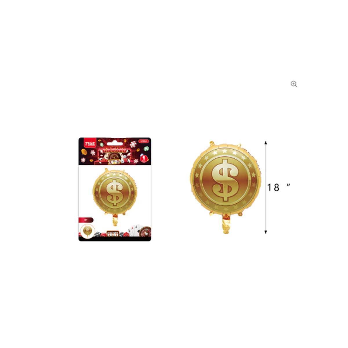 GENERICO - Globo Metal Moneda Dólar 45cm