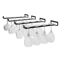 KUANGYE - Pack 4 Copero Metálico De Pared Para 4 Copas, 30 cm Colgador De Copas