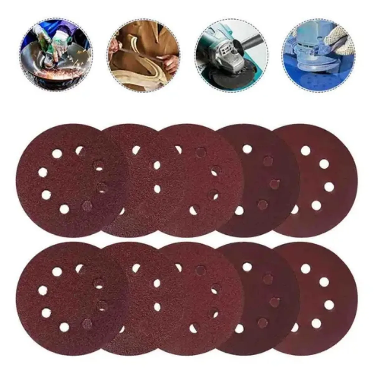 GENERICO - Disco Lija Autoadhesivo 225mm Grano 80 Set 10 Unidades