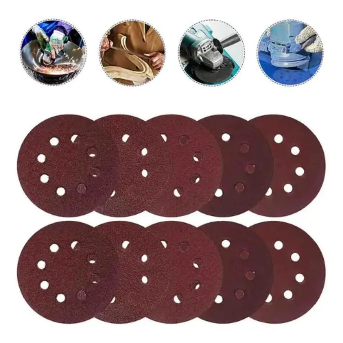 GENERICO - Disco Lija Autoadhesivo 225mm Grano 80 Set 10 Unidades