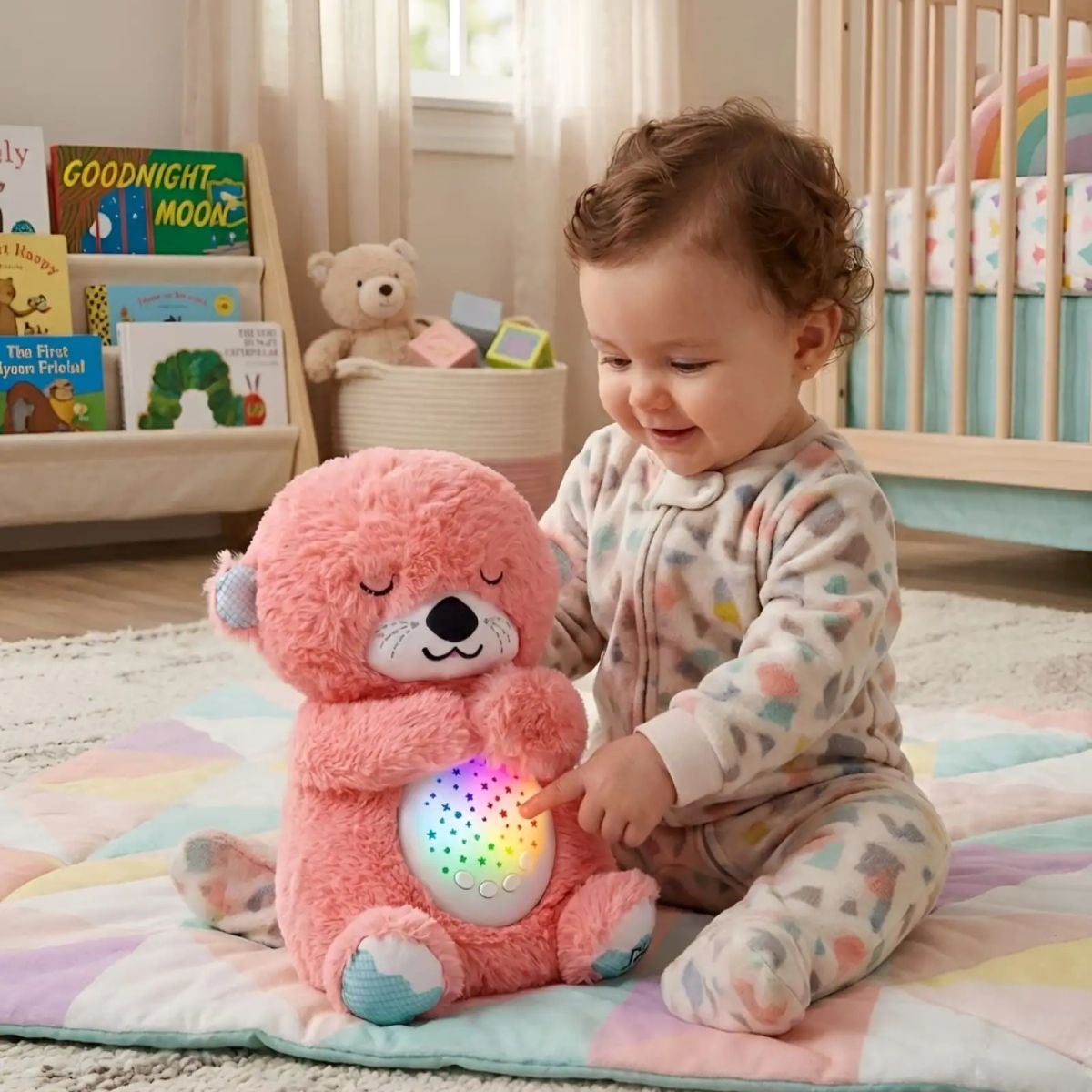 GENERICO - Peluche Nutria de Apego Proyector Ruido Blanco Bebe 02