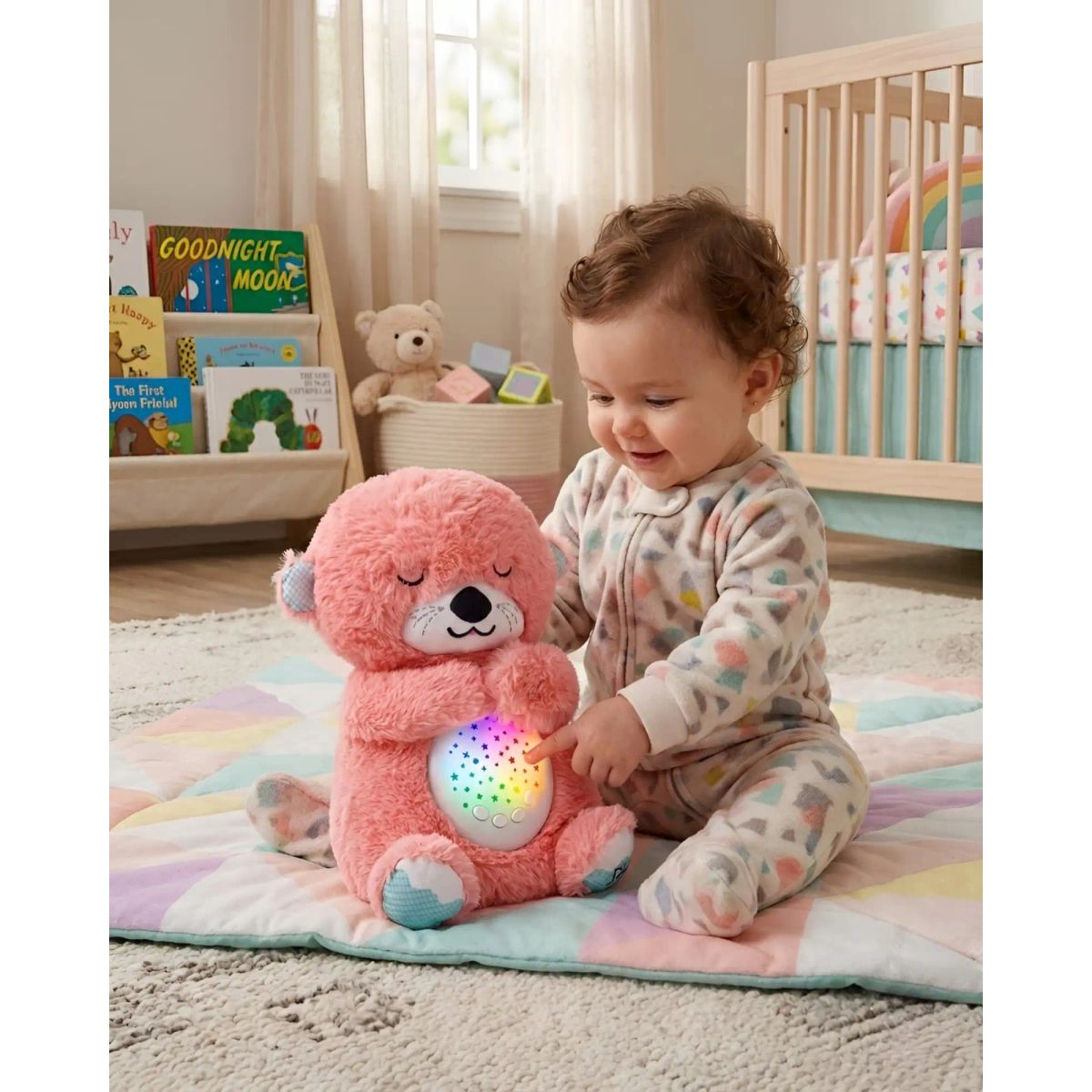 GENERICO - Peluche Nutria de Apego Proyector Ruido Blanco Bebe 02