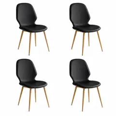 GENERICO - Pack 4 Sillas De Comedor Modelo Fiori Ecocuero