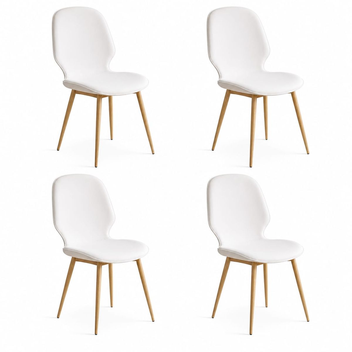 GENERICO - Pack 4 Sillas De Comedor Modelo Fiori Ecocuero